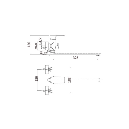 Смеситель для ванны FASHUN A2282-7, черный