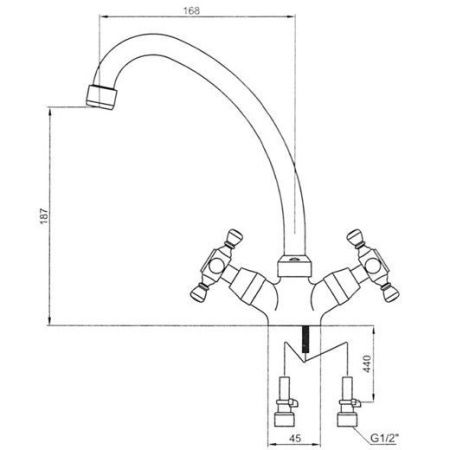 Cмеситель для мойки Kaiser Carlson Style 11073