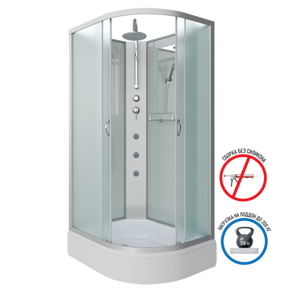 Душевая кабина Niagara Classic NG-2509-14 (100х100х215) высокий поддон(40см),стекло тонированное