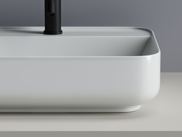 Умывальник чаша накладная прямоугольная Ceramicanova Element 500*400*140мм, Белый, CN5015