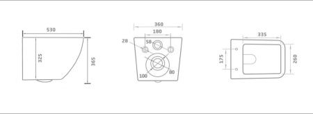 Безободковый подвесной унитаз AQUACERAMIKA MIKADO AC013E