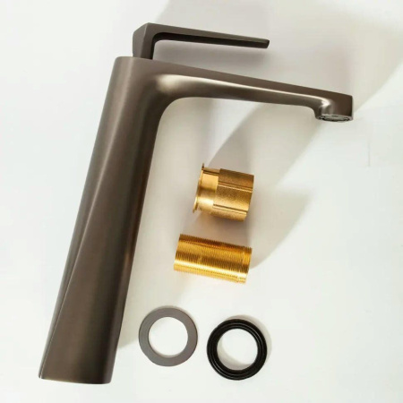 Cмеситель для раковины Высокий Hansberge H2068 Графит