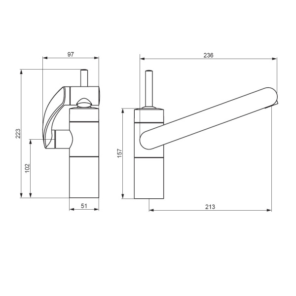 290007264 Arc, Смеситель для кухни Damixa, никель