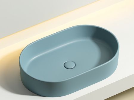 Умывальник чаша накладная овальная Ceramicanova Element 608*385*122мм, Зеленый матовый, CN6048MLG