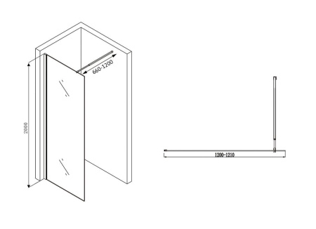 Душевая перегородка ABBER Immer Offen AG61120