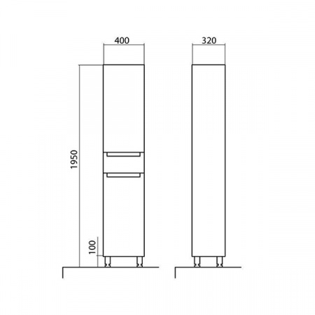Шкаф-пенал Аква Родос Омега правый АР0001401
