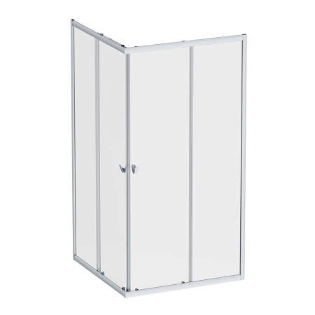 W87G-403-100100-MT Sunny Душевое ограждение AM.PM квадратное, раздвижн двери 100x100 серебро,стекло прозрачн