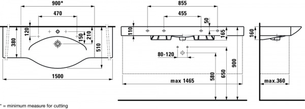 Умывальник Laufen Palace 8117060001351 150x51x16.5