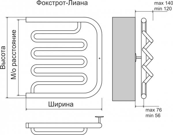 Полотенцесушитель Terminus Фокстрот 320х500