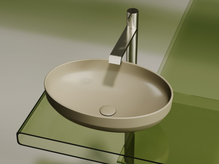 Умывальник чаша накладная овальная Ceramicanova Element 502*363*145мм, капучино матовый, CN6056MC