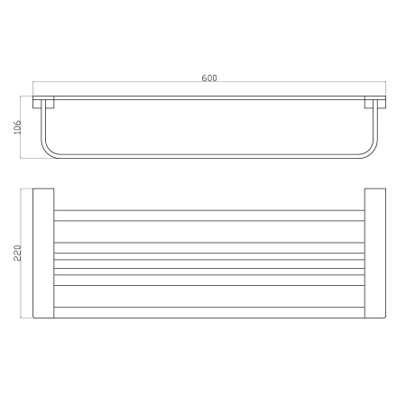 Полотенцедержатель с полкой WONZON & WOGHAND, Черный (WW-9181-BL)