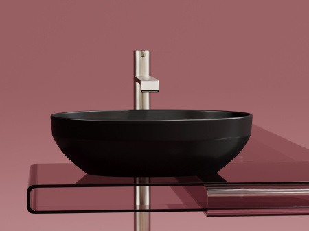 Умывальник чаша накладная овальная Ceramicanova Element 502*363*145мм, черный матовый, CN6056MB