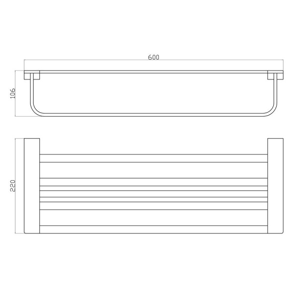 Полотенцедержатель с полкой WONZON & WOGHAND, Черный (WW-9181-BL)