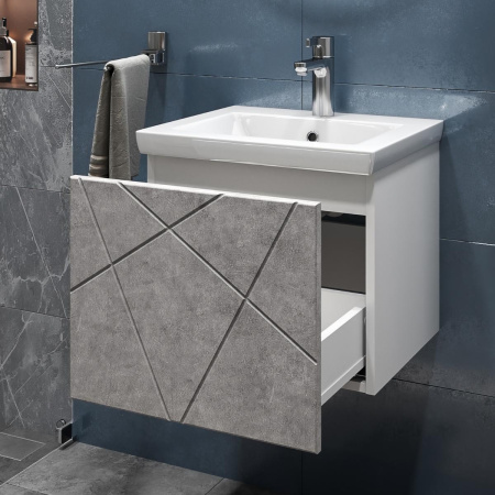 Тумба под раковину подвесная VIGO Geometry 032 бетон, 50 см