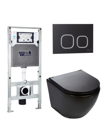 Комплект инсталляции с унитазом Weltwasser AMBERG 506 ST + MERZBACH 043 MT-BL + AMBERG RD-BL