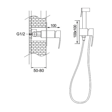 Комплект инсталляции Berges Аtom Line 410 с хромированной кнопкой, унитаз Lavinia Boho One Rimless 3302004R с крышкой, смеситель с гигиеническим душем Rose R1505F-2 и держатель для туалетной бумаги Rose RG1705, хром