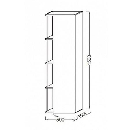 Шкаф-пенал Jacob Delafon Terrace 50 R EB1179D-M61 мягкий черный