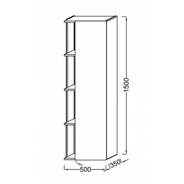 Шкаф-пенал Jacob Delafon Terrace 50 R EB1179D-M61 мягкий черный