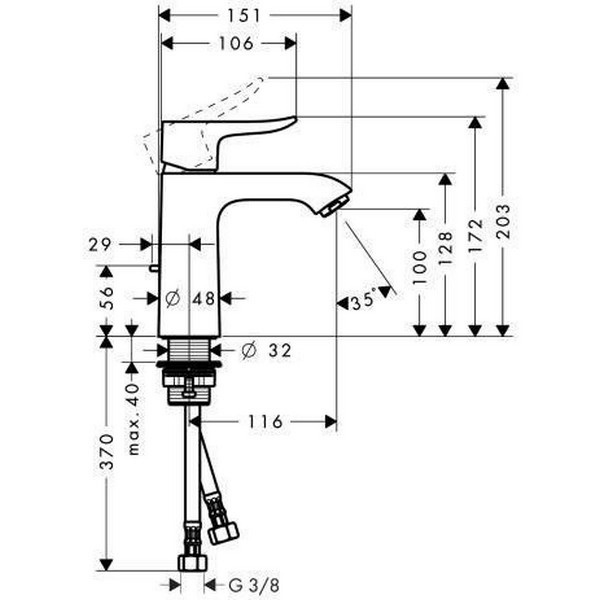 Смеситель для умывальника Hansgrohe 31080000