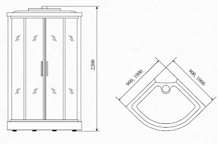 Душевая кабина Timo Comfort T-8809 P Clean Glass 90x90x220