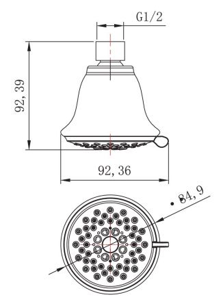 Лейка Lemark LM8043C для верхнего душа, 3-функциональная