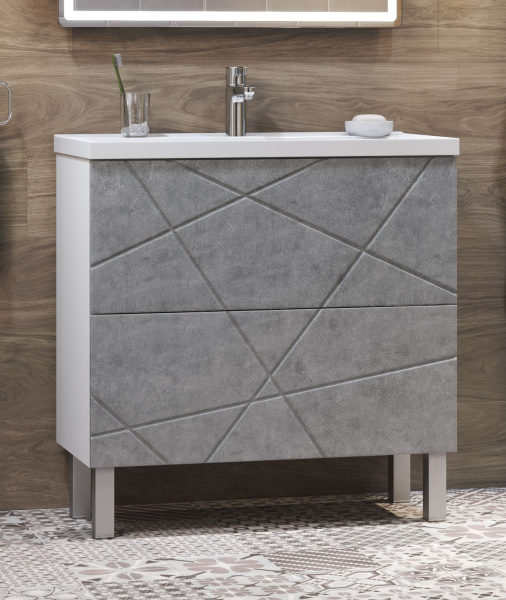 Тумба под раковину напольная VIGO Geometry tn.GEO.9696.80.2Y бетон, 80 см
