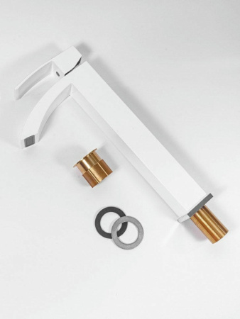 Cмеситель для раковины Высокий Hansberge H2077 Белый