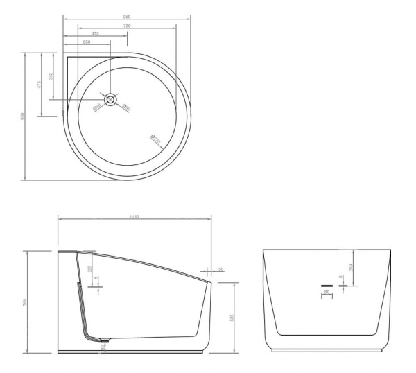 Акриловая ванна ABBER AB9305 белая