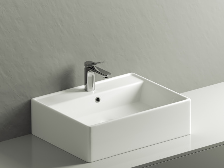 Умывальник чаша накладная прямоугольная Ceramicanova Element 590*450*160мм, Белый, CN6046