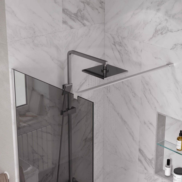 Душевая перегородка, ограждение Reflexion RX20090TCR-20 Walk in 200x90см, тонированное закаленное стекло 8мм, хромированный профиль