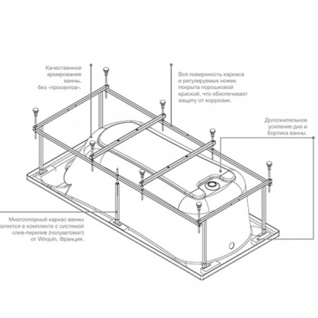 Монтажный комплект к ванне Roca Easy 170X75 ZRU9302900