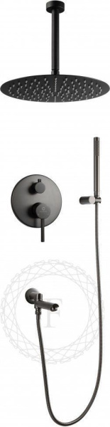 Душевая система скрытого монтажа FILARETE Roun FL1022 (Графит)