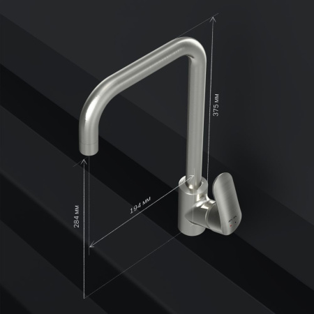 F8006011 Like, Смеситель для кухни AM.PM G-образный излив, сатин