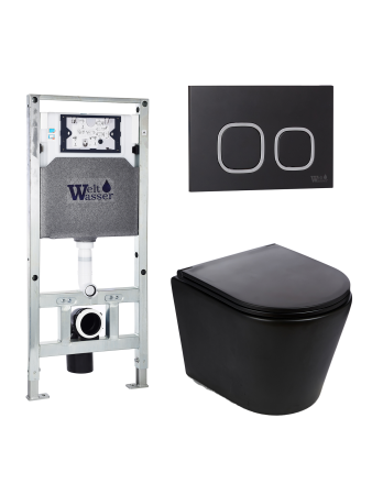 Комплект инсталляции с унитазом Weltwasser AMBERG 506 ST + SALZBACH 043 MT-BL + AMBERG RD-BL