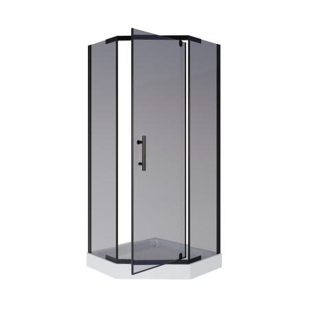 Душевой уголок Niagara Eco NG-009-14DT (90х90х195) низкий поддон(13см),черный,стекло тонированное,
