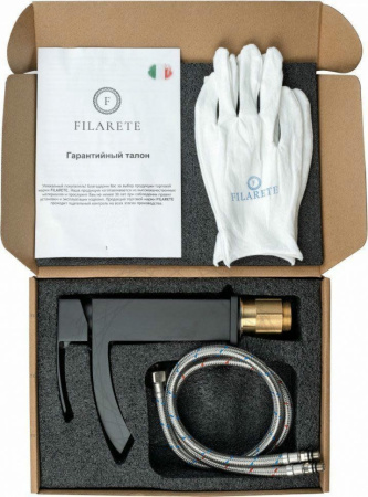 Cмеситель для раковины FILARETE Waterfall FL5010 (Черный матовый)