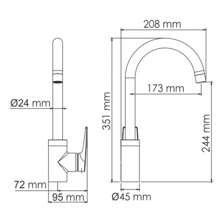 Смеситель для кухни Wasserkraft Glan 6607