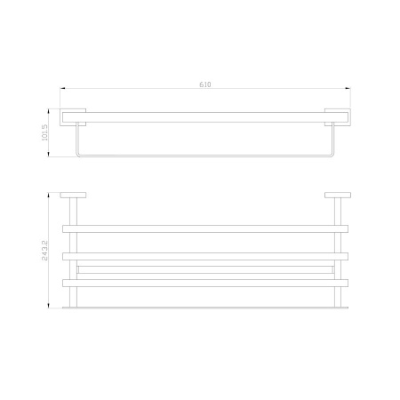 Полотенцедержатель с полкой WONZON & WOGHAND, Хром (WW-9781)