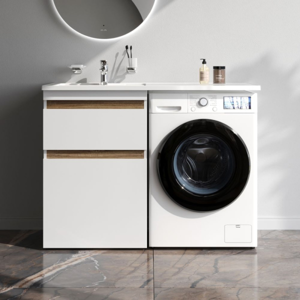 M85AFSX0602WG X-Joy База под столешницу для стиральной машины, напольная, 60 см, 2 ящика, белый глянец