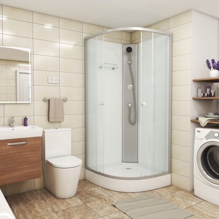 Душевая кабина Niagara Eco E90/13/MT/BK (90х90х200) низкий поддон(13см),стекло матовое,3 места