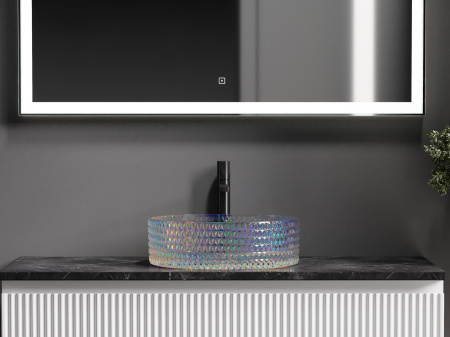 Умывальник чаша накладная круглая Ceramicanova Cristal 360*360*112мм, неон, CN6059