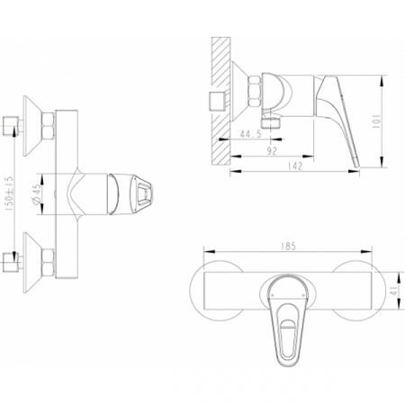 Смеситель для душа Bravat Drop-D F948162C-01