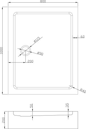 Душевой поддон Roxen Caspia 54060-100 (100*80)