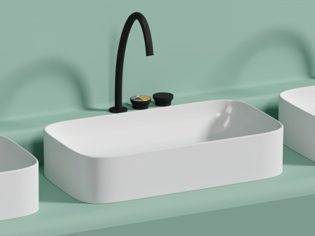 Умывальник чаша накладная прямоугольная Ceramicanova Element 705*380*150мм, белый матовый, CN6054MW