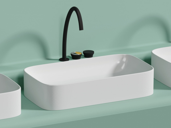 Умывальник чаша накладная прямоугольная Ceramicanova Element 705*380*150мм, белый матовый, CN6054MW