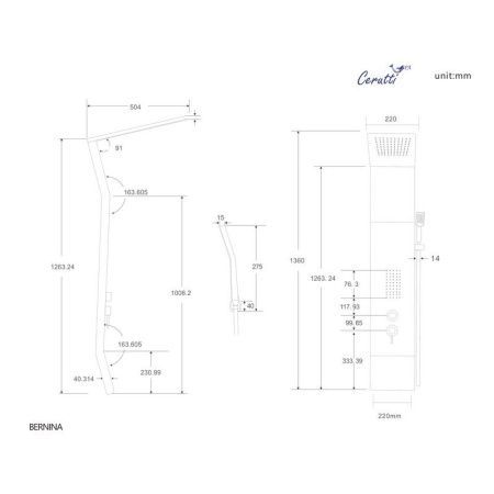 Панель BERNINA S душевая Cerutti SPA CT8983