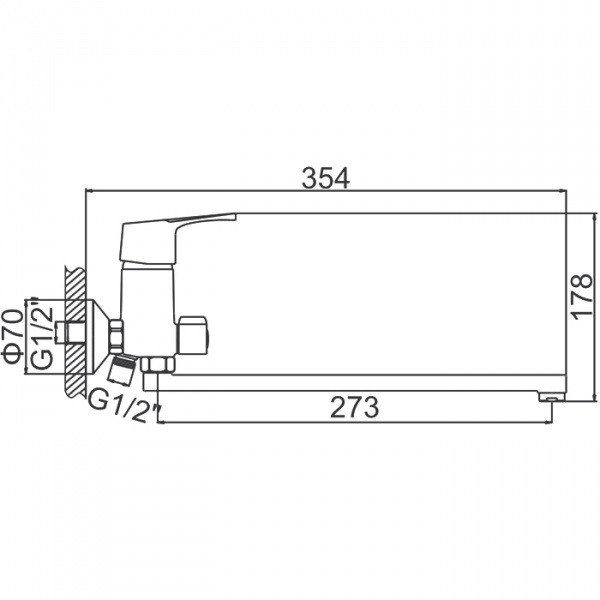 Смеситель для ванны Ledeme H50 L2250