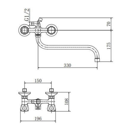 Смеситель для ванны FASHUN A2209-2, хром