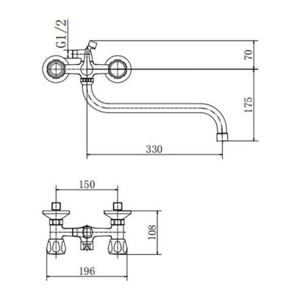 Смеситель для ванны FASHUN A2209-2, хром