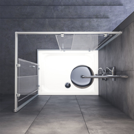 W90G-404-120290-MT Gem Twin Slide 120x90. Душевое ограждение AM.PM,120x90, профиль мат хром, стекло прозрачное